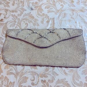 Vintage Beaded Clutch Wallet Snap Closure Satin Lined Made in Japan Gorgeous